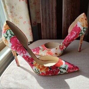 Nine West Floral Stiletto Pumps Heels Size 9. Tried On Once.